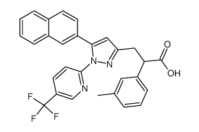 3-[5-Naphthalen-2-yl-1-(5-trifluoromethyl-pyridin-2-yl)-1H-pyrazol-3-yl]-2-m-tolyl-propionic acid Structure