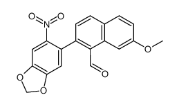 2-(4,5-methylenedioxy-2-nitrophenyl)-7-methoxy-1-naphthaldehyde Structure