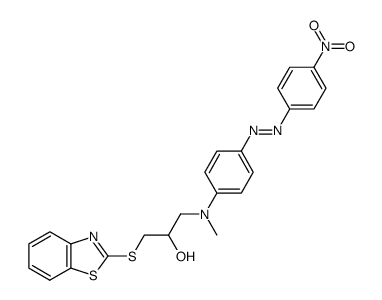 1-benzothiazol-2-ylsulfanyl-3-[N-methyl-4-(4-nitro-phenylazo)-anilino]-propan-2-ol结构式