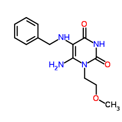 6-Amino-5-benzylamino-1-(2-methoxy-ethyl)-1H-pyrimidine-2,4-dione Structure