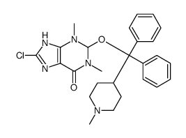 8-Chloro-1,2,3,7-tetrahydro-1,3-dimethyl-2-[diphenyl(1-methyl-4-piperidinyl)methoxy]-6H-purin-6-one结构式