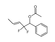 Acetic acid (E)-2,2-difluoro-1-phenyl-pent-3-enyl ester结构式