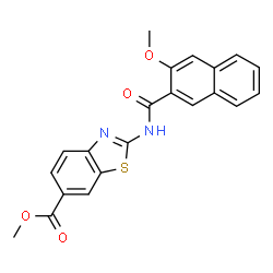 methyl 2-{[(3-methoxynaphthalen-2-yl)carbonyl]amino}-1,3-benzothiazole-6-carboxylate结构式