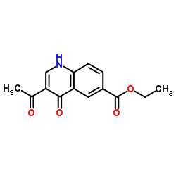 Ethyl 3-acetyl-4-hydroxyquinoline-6-carboxylate结构式