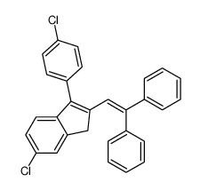 6-chloro-3-(4-chlorophenyl)-2-(2,2-diphenylethenyl)-1H-indene Structure