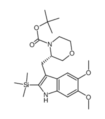 tert-butyl (3S)-3-{[5,6-dimethoxy-2-(trimethylsilyl)-1H-indol-3-yl]methyl}morpholine-4-carboxylate结构式