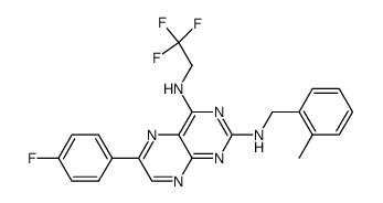 2-{[6-(4-fluorophenyl)-4-(2,2,2-trifluoroethylamino)-pteridin-2-ylamino]-methyl}-methylbenzene Structure