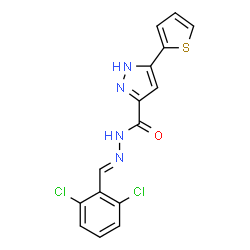 N'-[(E)-(2,6-dichlorophenyl)methylidene]-3-(thiophen-2-yl)-1H-pyrazole-5-carbohydrazide结构式