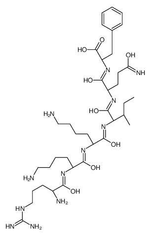 (2S)-2-[[(2S)-5-amino-2-[[(2S,3S)-2-[[(2S)-6-amino-2-[[(2S)-6-amino-2-[[(2S)-2-amino-5-(diaminomethylideneamino)pentanoyl]amino]hexanoyl]amino]hexanoyl]amino]-3-methylpentanoyl]amino]-5-oxopentanoyl]amino]-3-phenylpropanoic acid Structure