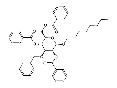 octyl 2,4,6-tri-O-benzoyl-3-O-benzyl-β-D-mannopyranoside结构式