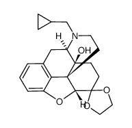 17-cyclopropylmethyl-4,5α-epoxy-14β-hydroxymorphinan-6-spiro-2'-(1',3'-dioxolane)结构式