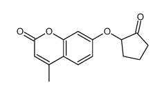 4-Methyl-7-[(2-oxocyclopentyl)oxy]-2H-chromen-2-one Structure