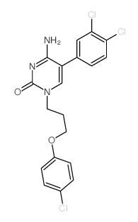 2(1H)-Pyrimidinone,4-amino-1-[3-(4-chlorophenoxy)propyl]-5-(3,4-dichlorophenyl)-结构式