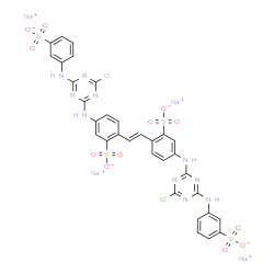 tetrasodium 4,4'-bis[[4-chloro-6-[(3-sulphonatophenyl)amino]-1,3,5-triazin-2-yl]amino]stilbene-2,2'-disulphonate Structure