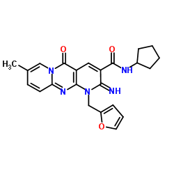 N-Cyclopentyl-1-(2-furylmethyl)-2-imino-8-methyl-5-oxo-1,5-dihydro-2H-dipyrido[1,2-a:2',3'-d]pyrimidine-3-carboxamide Structure