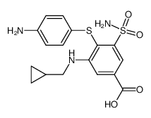 4-(4-aminophenylmercapto)-3-cyclopropylmethylamino-5-sulfamoylbenzoic acid Structure