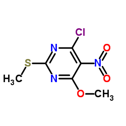 2-甲硫基-4-氯-5-硝基-6-甲氧基嘧啶结构式