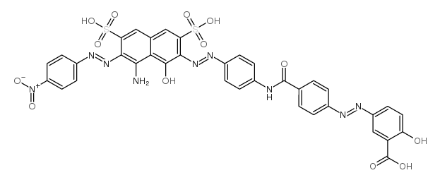 5-[[4-[[[4-[[8-amino-1-hydroxy-7-[(4-nitrophenyl)azo]-3,6-disulpho-2-naphthyl]azo]phenyl]amino]carbonyl]phenyl]azo]salicylic acid structure