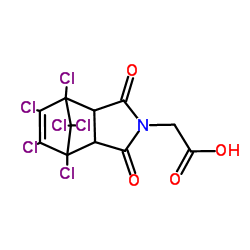 (1,7,8,9,10,10-Hexachloro-3,5-dioxo-4-azatricyclo[5.2.1.02,6]dec-8-en-4-yl)acetic acid Structure