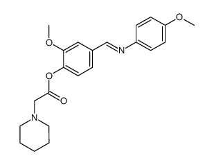 Piperidin-1-yl-acetic acid 2-methoxy-4-{[(E)-4-methoxy-phenylimino]-methyl}-phenyl ester结构式