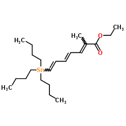 2-Methyl-7-(tributylstannyl)-2,4,6-heptatrienoic acid ethyl ester结构式