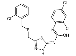 1-[5-[(2-chlorophenyl)methylsulfanylmethyl]-1,3,4-thiadiazol-2-yl]-3-(2,4-dichlorophenyl)urea结构式