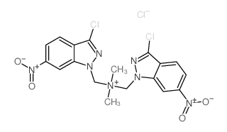 1H-Indazole-1-methanaminium,3-chloro-N-[(3-chloro-6-nitro-1H-indazol-1-yl)methyl]-N,N-dimethyl-6-nitro-,chloride (1:1)结构式