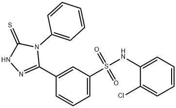 Benzenesulfonamide, N-(2-chlorophenyl)-3-(4,5-dihydro-4-phenyl-5-thioxo-1H-1,2,4-triazol-3-yl)- Structure