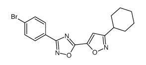 3-(4-bromophenyl)-5-(3-cyclohexyl-1,2-oxazol-5-yl)-1,2,4-oxadiazole结构式