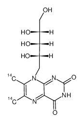 6,7-dimethyl-8-(2,3,4,5-tetrahydroxy-pentyl)-8H-pteridine-2,4-dione结构式