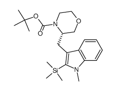 tert-butyl (3S)-3-{[1-methyl-2-(trimethylsilyl)-1H-indol-3-yl]methyl}morpholine-4-carboxylate结构式