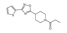 1-[4-(3-thiophen-2-yl-[1,2,4]oxadiazol-5-yl)-piperidin-1-yl]-propan-1-one Structure