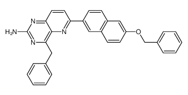 4-benzyl-6-(6-benzyloxynaphth-2-yl)pyrido[3,2-d]pyrimidin-2-ylamine结构式