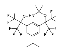 1,4-dihydro-8-(1-hydroxy-1-(trifluoromethyl)-2,2,2-trifluoroethyl)-6-tert-butyl-2,2-dimethyl-4,4-bis(trifluoromethyl)-2H-[3,1]benzoxazine结构式