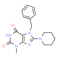 7-benzyl-3-methyl-8-(piperidin-1-yl)-3,7-dihydro-1H-purine-2,6-dione structure