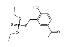 O,O-diethyl-S-(3-acetyl-6-hydroxybenzyl)phosphorodithioate Structure