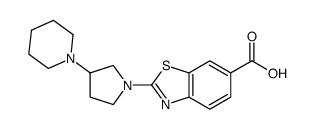 2-(3-piperidin-1-ylpyrrolidin-1-yl)-1,3-benzothiazole-6-carboxylic acid结构式