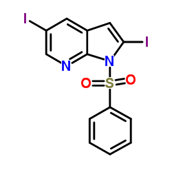 2,5-Diiodo-1-(phenylsulfonyl)-1H-pyrrolo[2,3-b]pyridine Structure