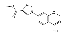 2-methoxy-4-(5-methoxycarbonylthiophen-3-yl)benzoic acid Structure