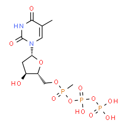 2'-deoxythymidine-5'-(alpha-methylphosphonyl)-beta,gamma-diphosphate structure