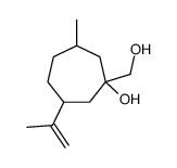 1-(hydroxymethyl)-3-methyl-6-prop-1-en-2-ylcycloheptan-1-ol结构式