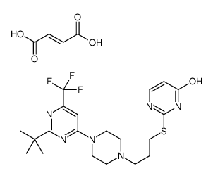 (E)-but-2-enedioic acid,2-[3-[4-[2-tert-butyl-6-(trifluoromethyl)pyrimidin-4-yl]piperazin-1-yl]propylsulfanyl]-1H-pyrimidin-6-one structure