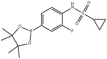 3-氟-4-(环丙基磺酰氨基)苯基硼酸频哪醇酯结构式