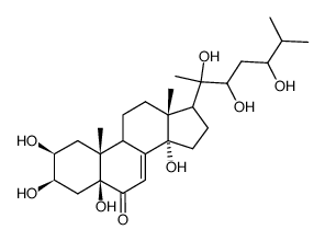 (22R,24S)-2β,3β,5,14,20,22,24-Heptahydroxy-5β-cholest-7-en-6-one Structure