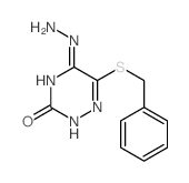 6-benzylsulfanyl-5-hydrazinyl-2H-1,2,4-triazin-3-one structure