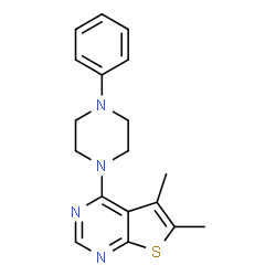 5,6-dimethyl-4-(4-phenylpiperazin-1-yl)thieno[2,3-d]pyrimidine结构式