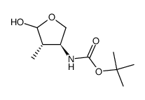 ((3S,4S)-5-Hydroxy-4-methyl-tetrahydro-furan-3-yl)-carbamic acid tert-butyl ester Structure