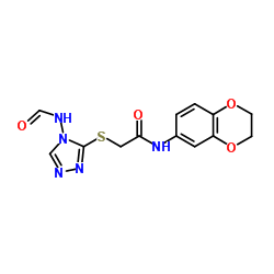 N-(2,3-Dihydro-1,4-benzodioxin-6-yl)-2-[(4-formamido-4H-1,2,4-triazol-3-yl)sulfanyl]acetamide结构式