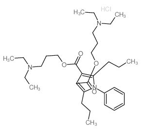 1H-Pyrrole-3,4-dicarboxylicacid, 1-phenyl-2,5-dipropyl-, 3,4-bis[3-(diethylamino)propyl] ester,hydrochloride (1:2) Structure