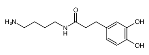 N-(4-Aminobutyl)-3-(3,4-dihydroxyphenyl)propanamide结构式